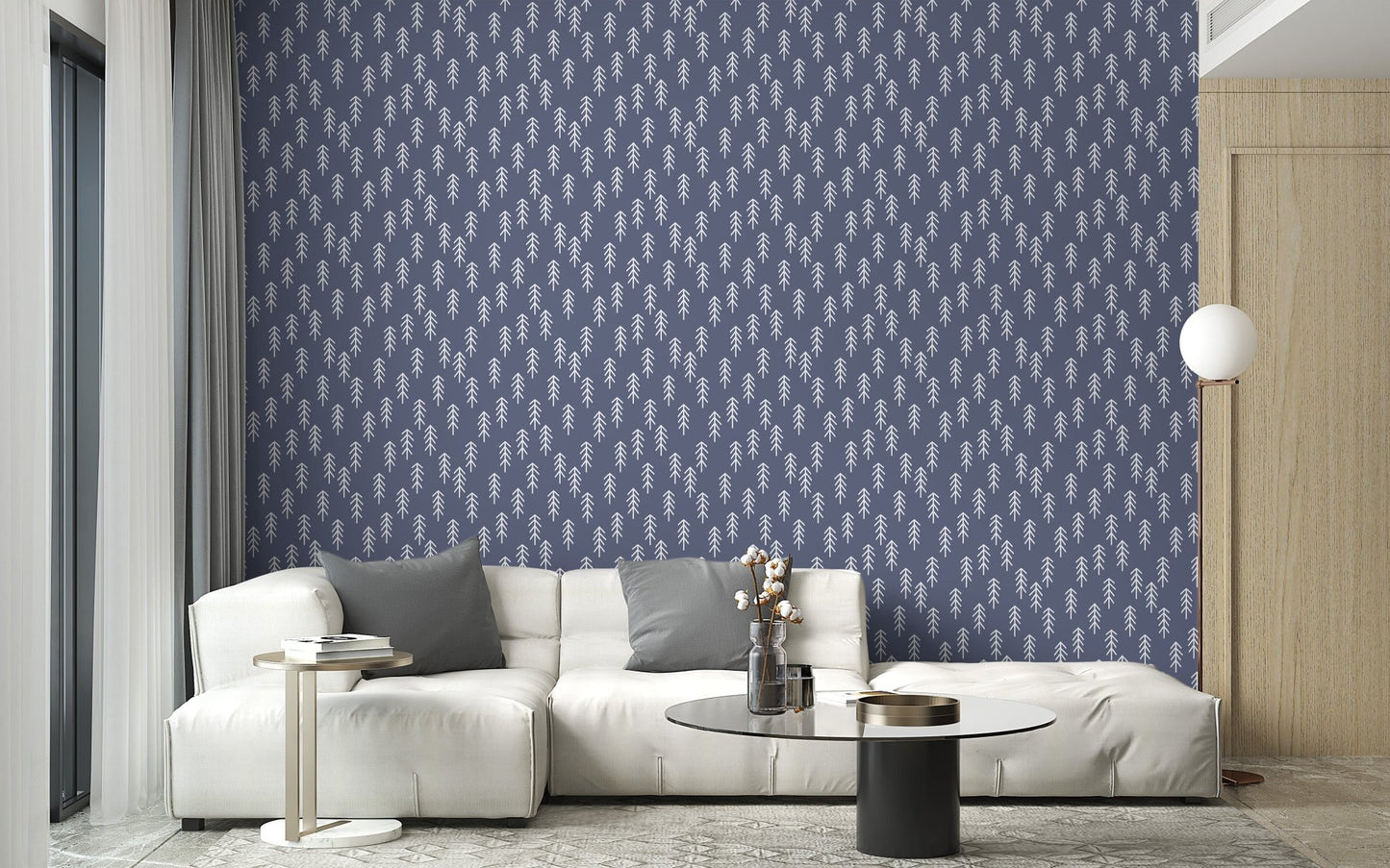 Minimalist Scandinavian tree mural art
 A979