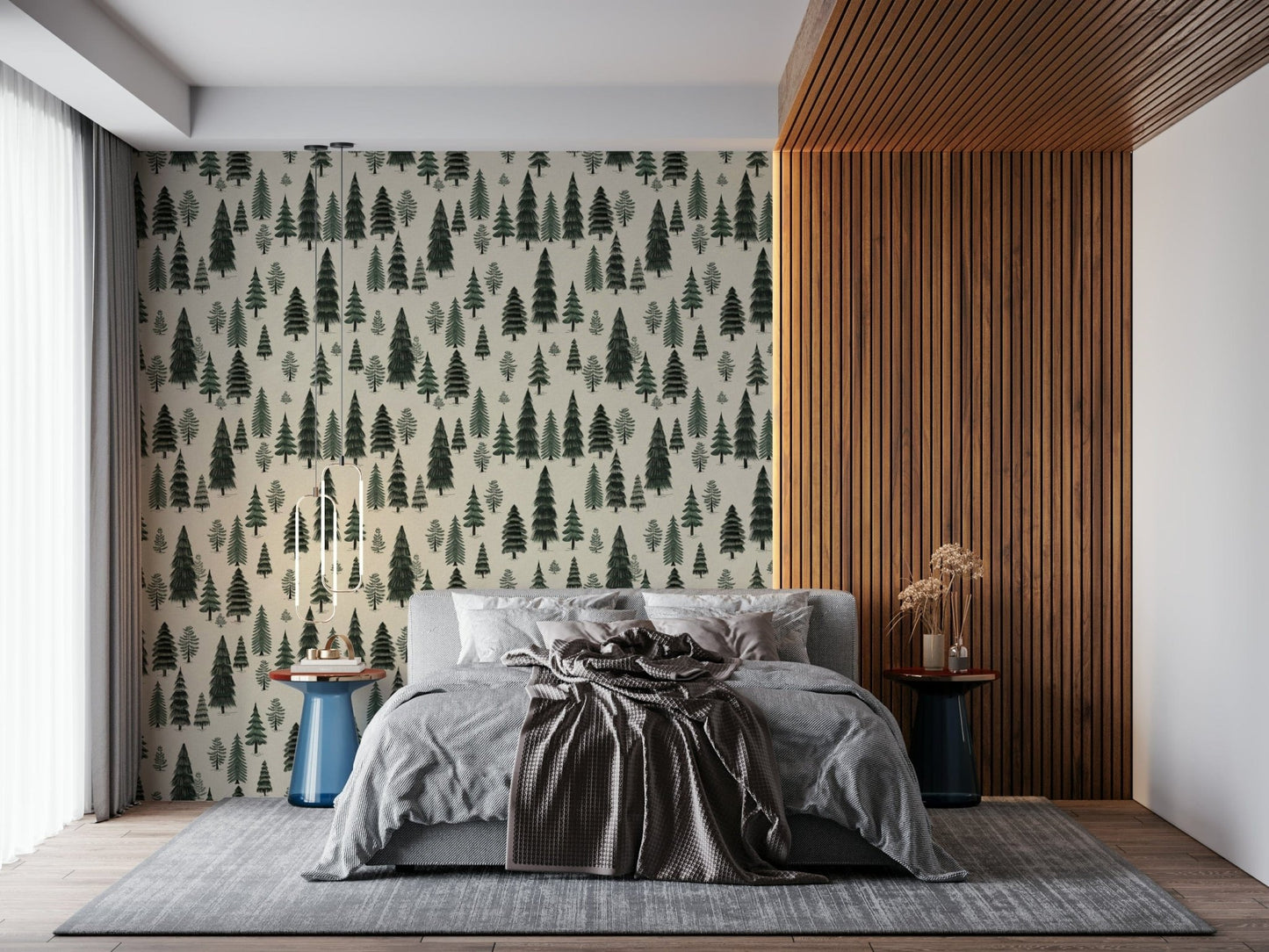 An artistic soft focus landscape mural on scenic wallpaper.