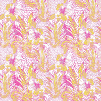 Pineapple Paradise summer pink yellow Hibiscus Wallpaper⁠, GD8827