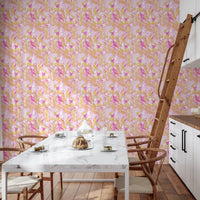 Pineapple Paradise summer pink yellow Hibiscus Wallpaper⁠, GD8827