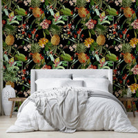 Trendy pineapple wallpaper for a lively tropical feel.

