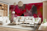 A calming abstract design wallpaper mural that defines a space.