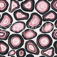 Organic Pink Agate Stone Design print, polished stone effect, dark borders wall mural.
