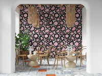 Bold Pink Agate Stone Design wall decor, dark outlines, feminine appeal.