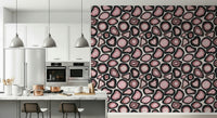 Pink Agate Stone Design wallpaper, gem slices, rose quartz pattern.