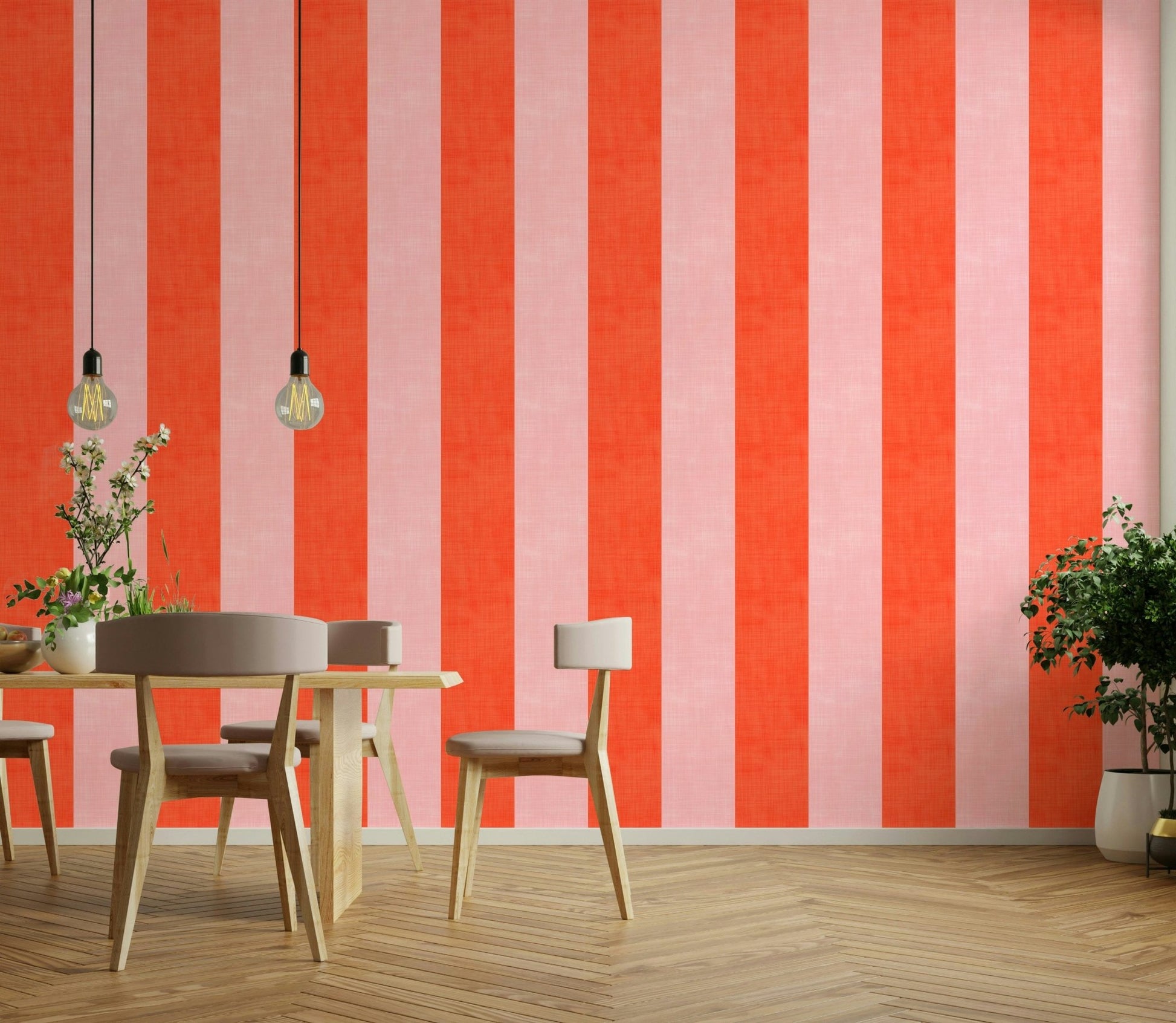 Colorful red and pink striped pattern

