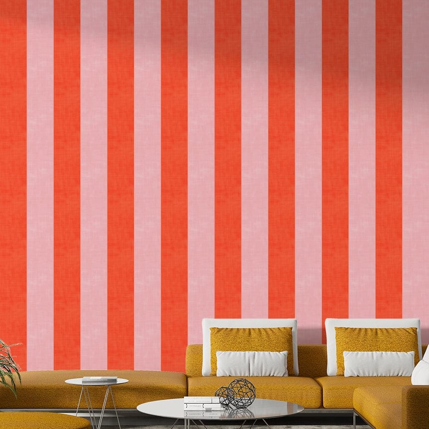 Linen texture wallpaper with stripes

