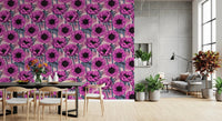 A hallway feels lighter with Pink Anemone Garden wallpaper and pink petals, GD9297
