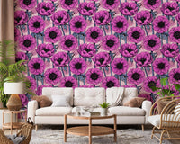 Rich blossom detail defines Pink Anemone Garden wallpaper with a balanced finish, GD9297