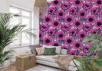 Layered petals make Pink Anemone Garden wallpaper look decorative yet clean, GD9297