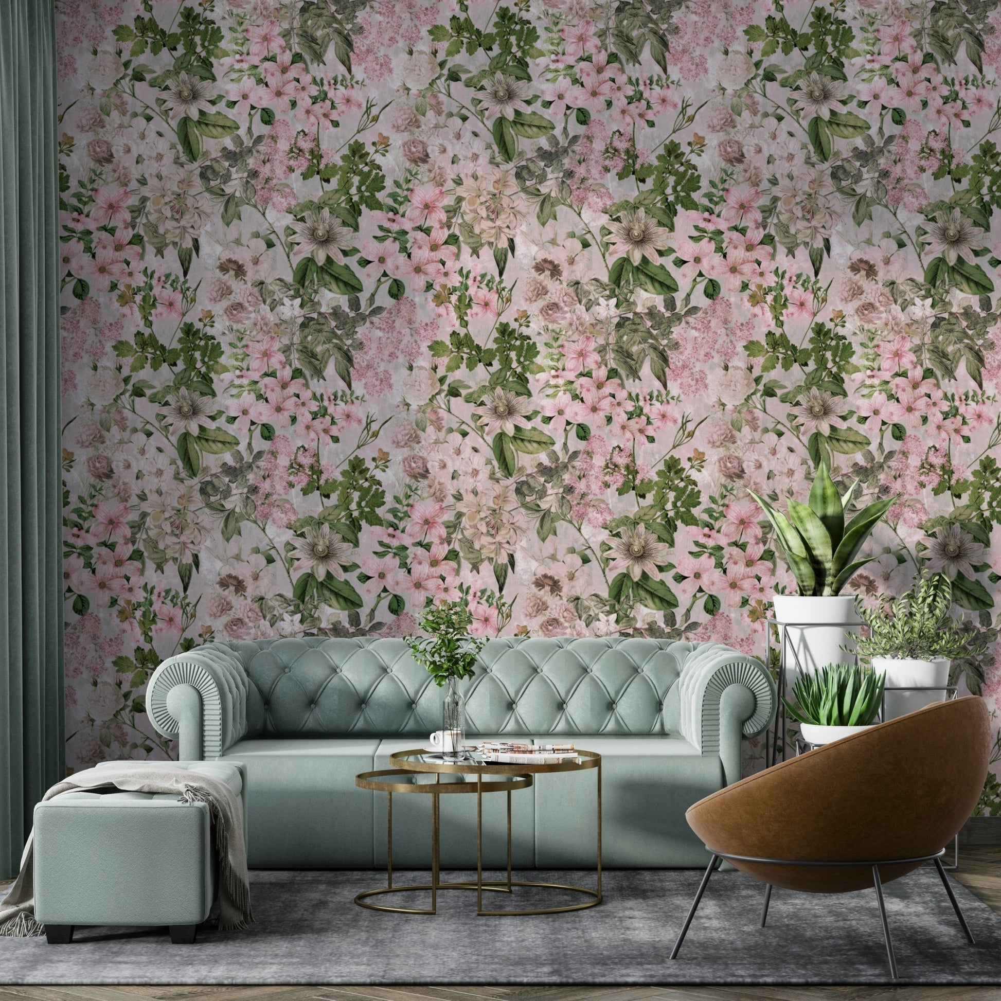Spring blossom pattern wall decor.
