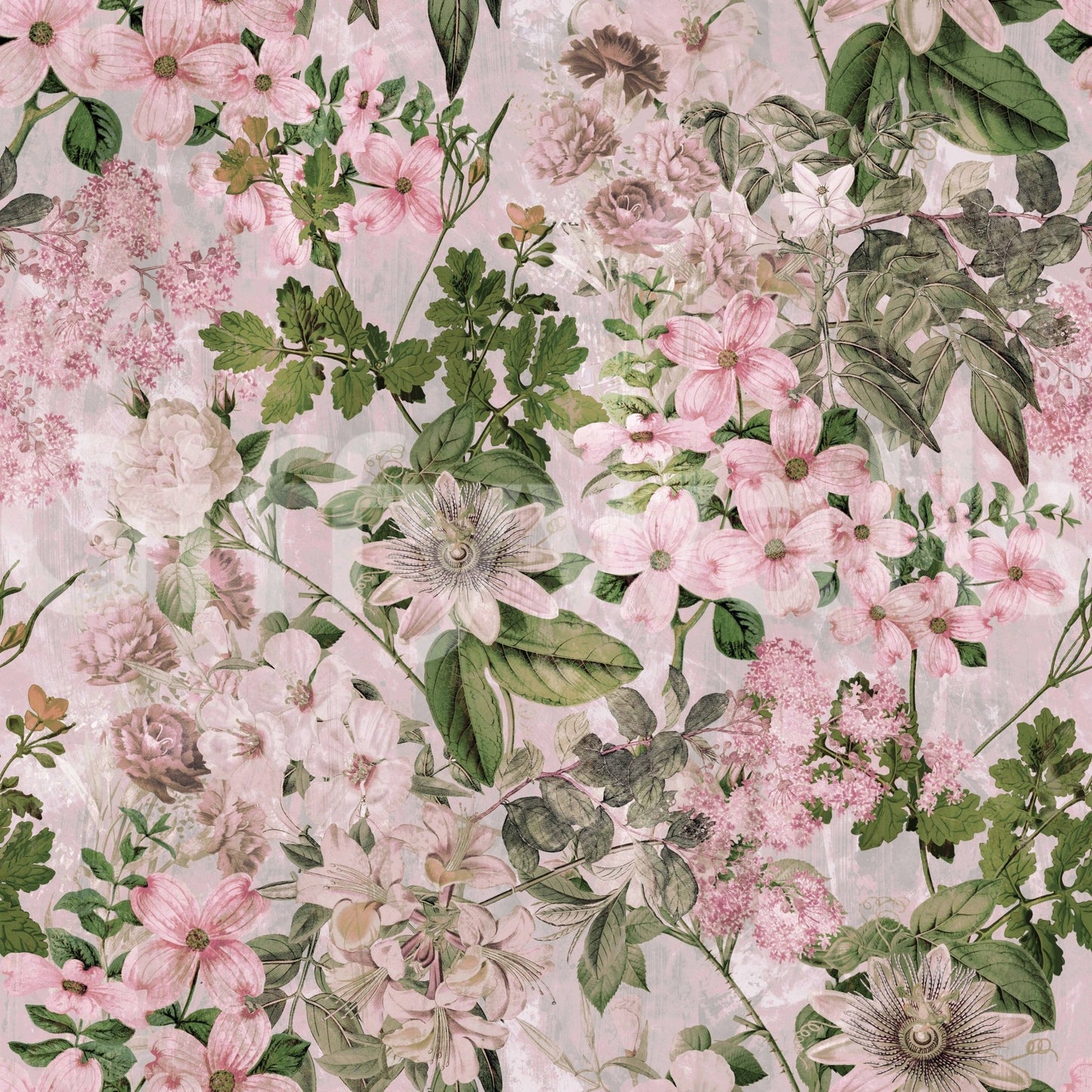 Graceful flower design wall mural.