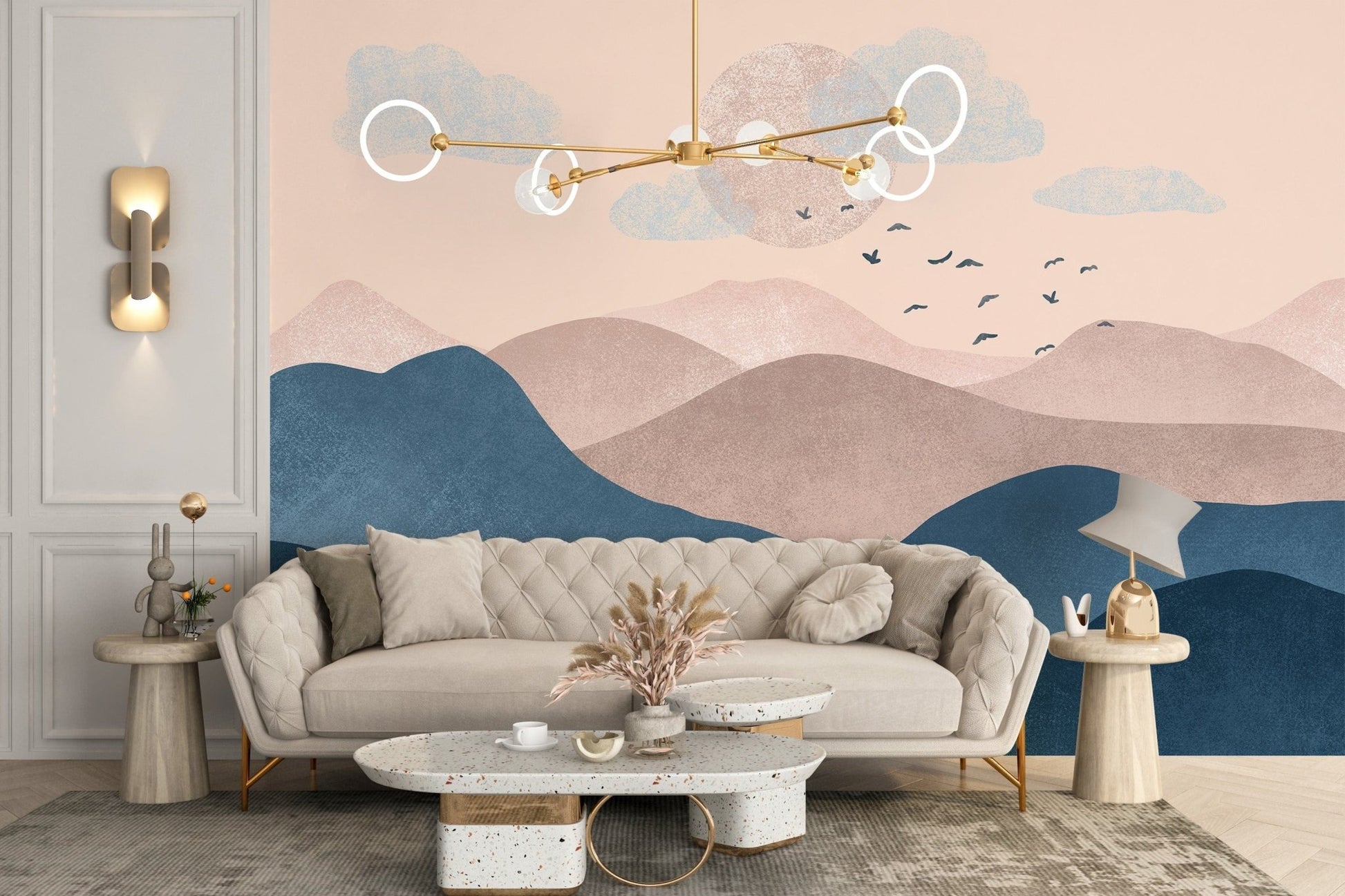 Landscape Blue Pink Mountain Wallpaper - Giffywalls