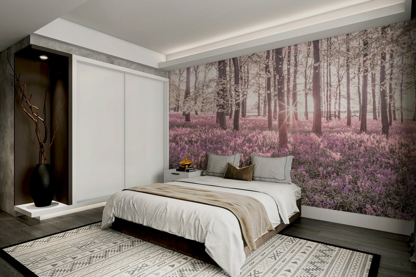 Serene woodland scene.

