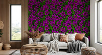 Open lounge corners stretch outward with Pink Clematis Vine wallpaper.
⁠GD9572