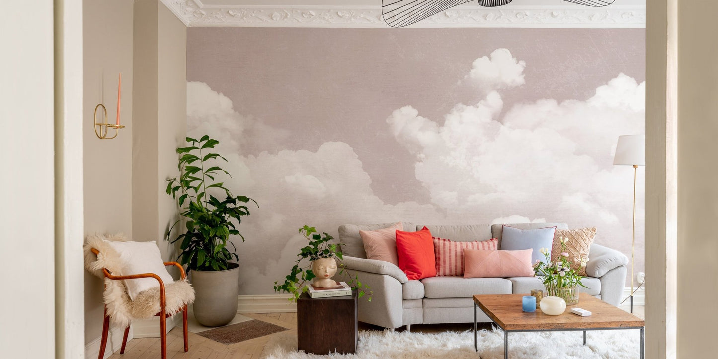 Pink Clouds Wall Mural - Giffywalls, C133