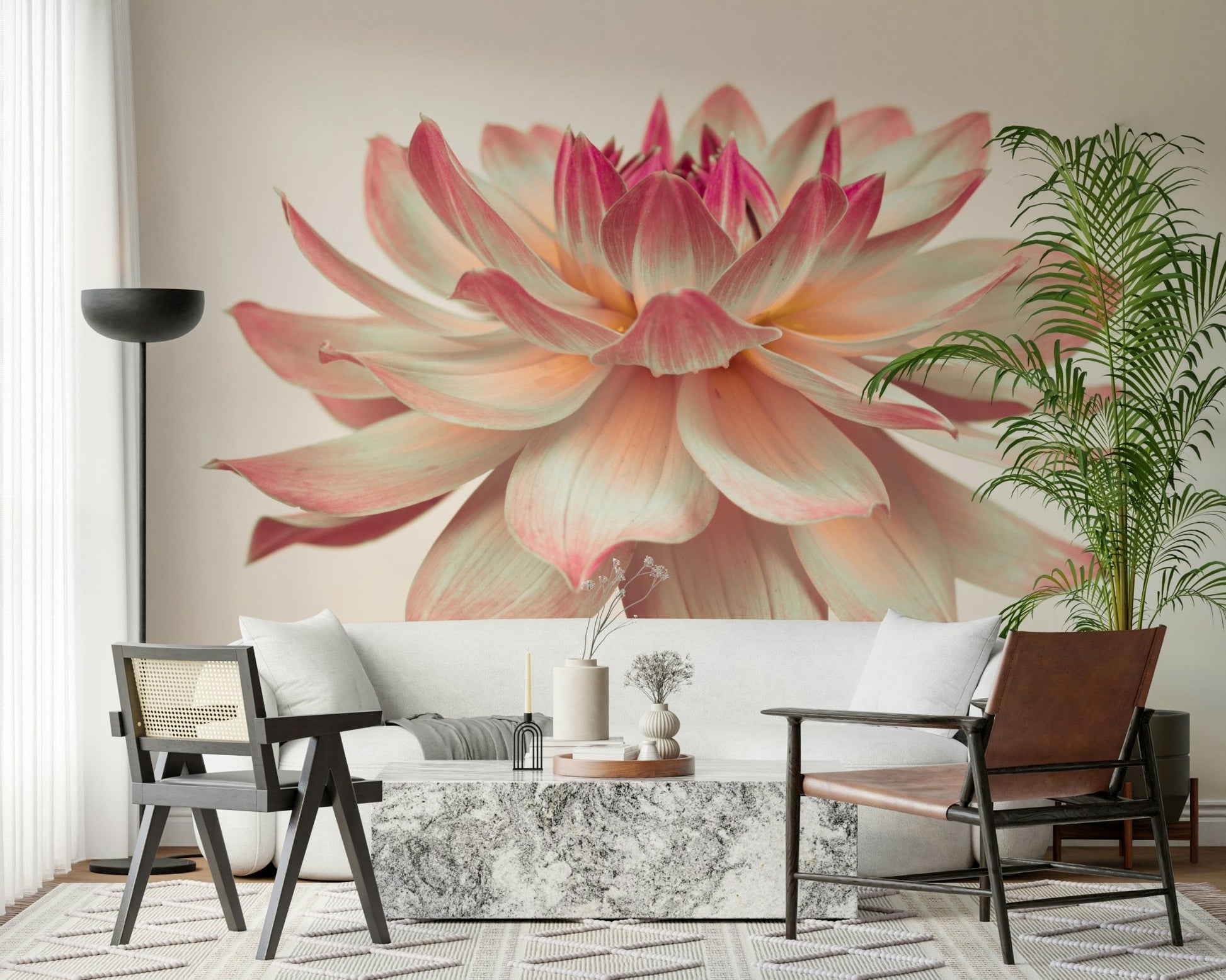 Beautiful Pink Dahlia artistic rendering sophisticated floral design studio., GD7096
