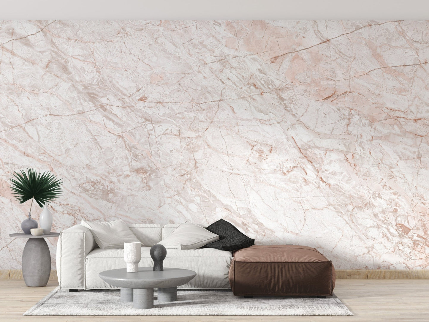 Trendy metallic pink gold marble mural wallpaper A653
