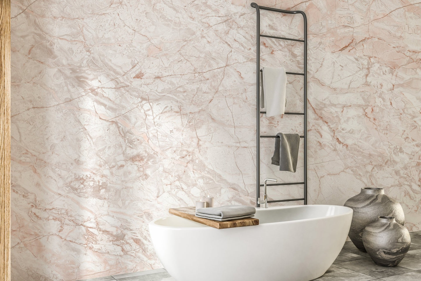 Soft pink gold marble effect wall mural wallpaper A653
