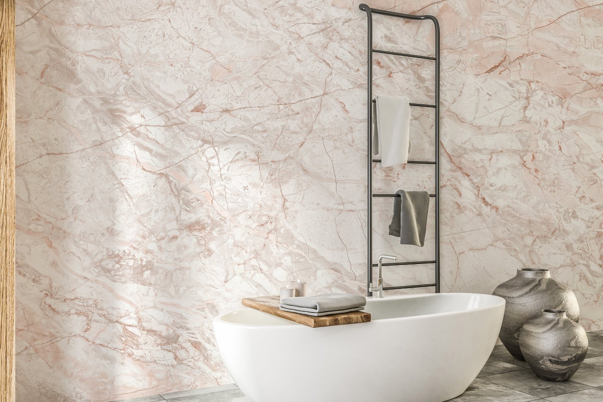 Soft pink gold marble effect wall mural wallpaper A653
