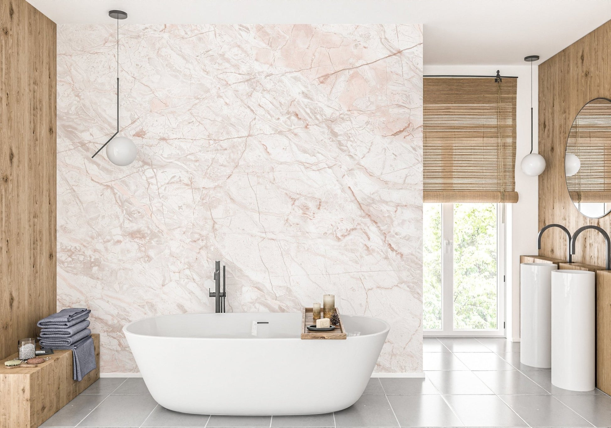 Glamorous metallic wallpaper mural in marble style A653
