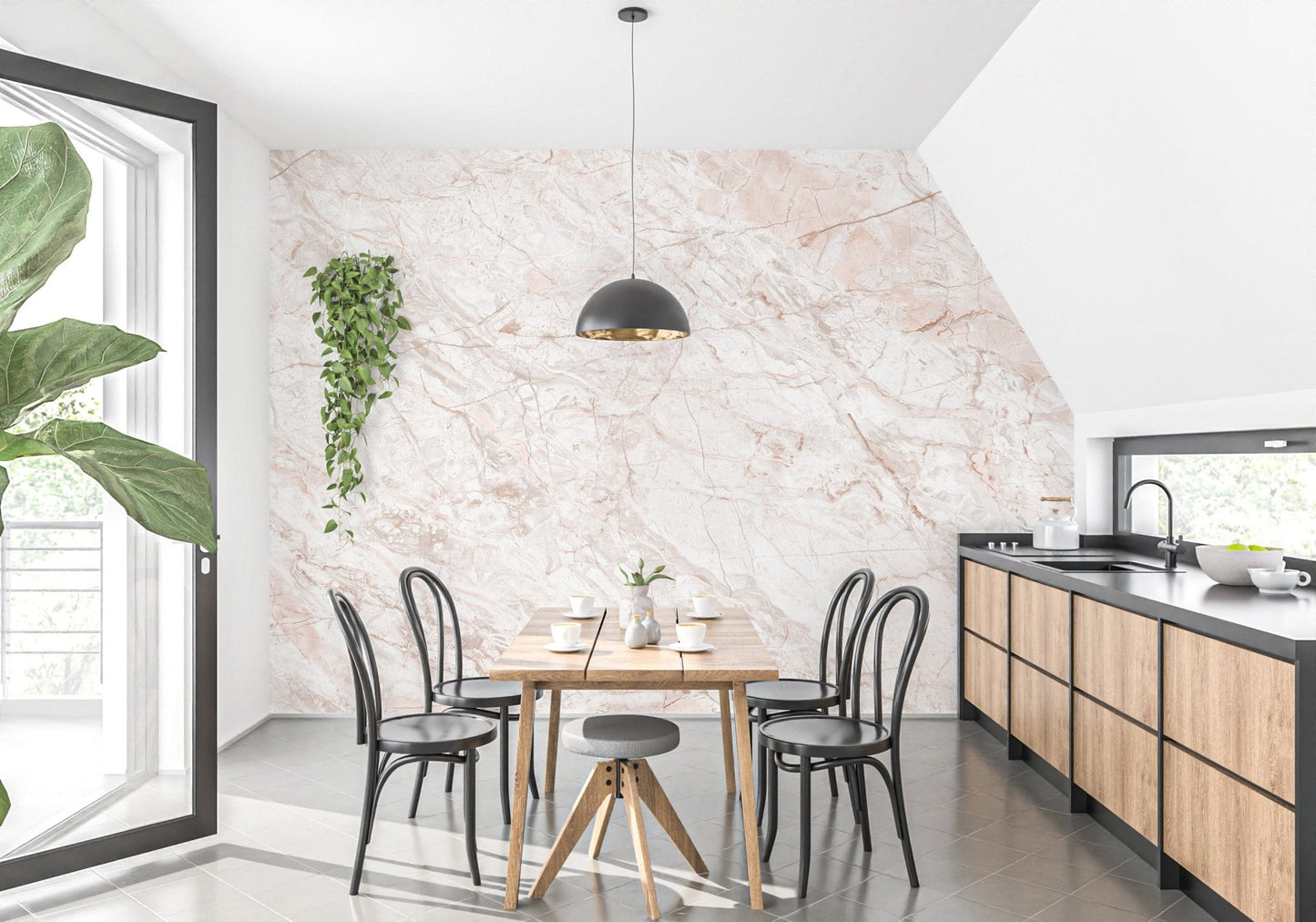 Pink Gold Marble Metallic Wallpaper Mural - Giffywalls A653