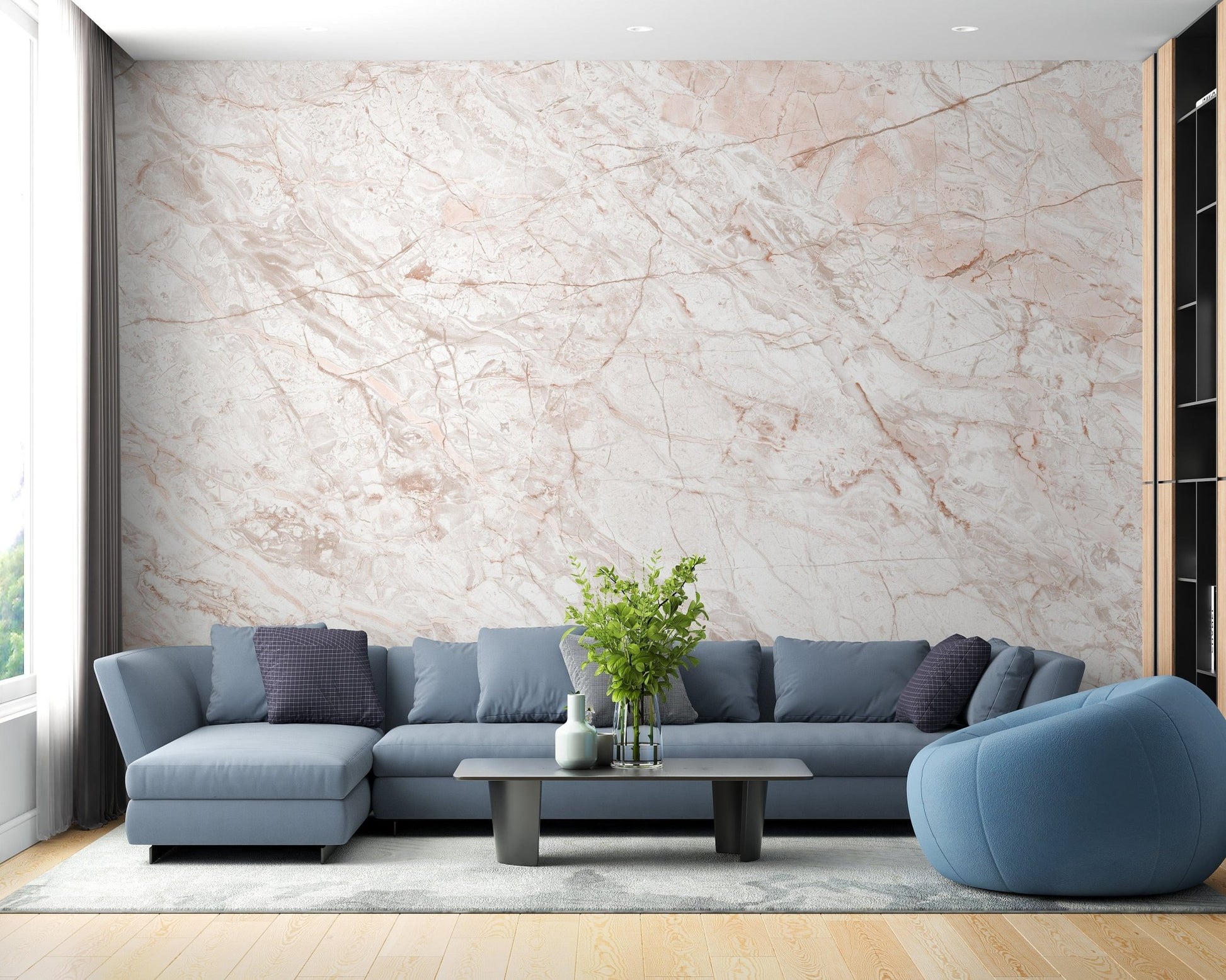 Artistic pink gold marble pattern wall mural A653
