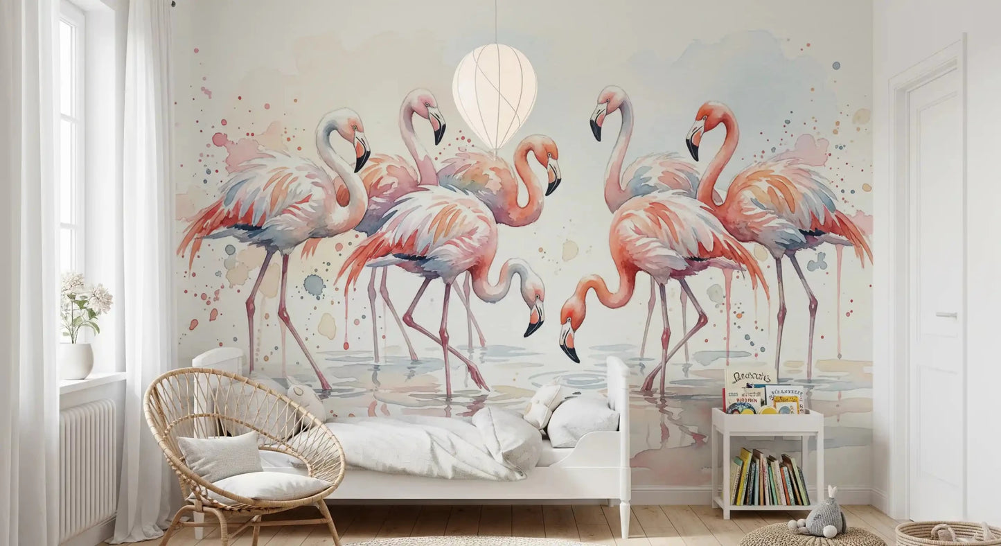 Pink Grace in Watercolors Wall Mural