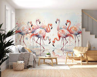 Pink Grace in Watercolors Wall Mural