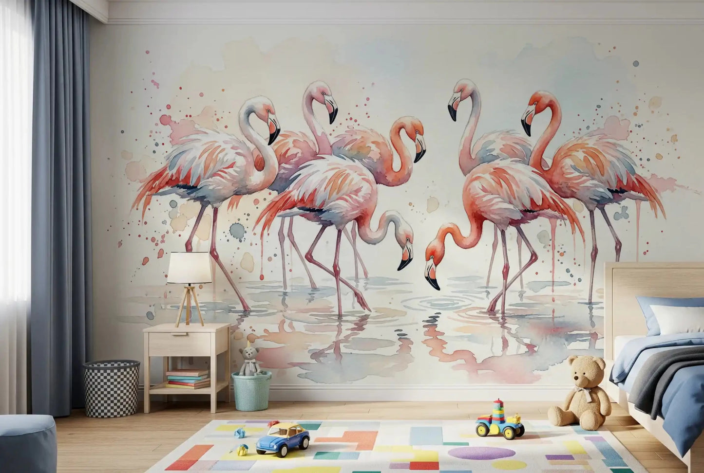 Pink Grace in Watercolors Wall Mural