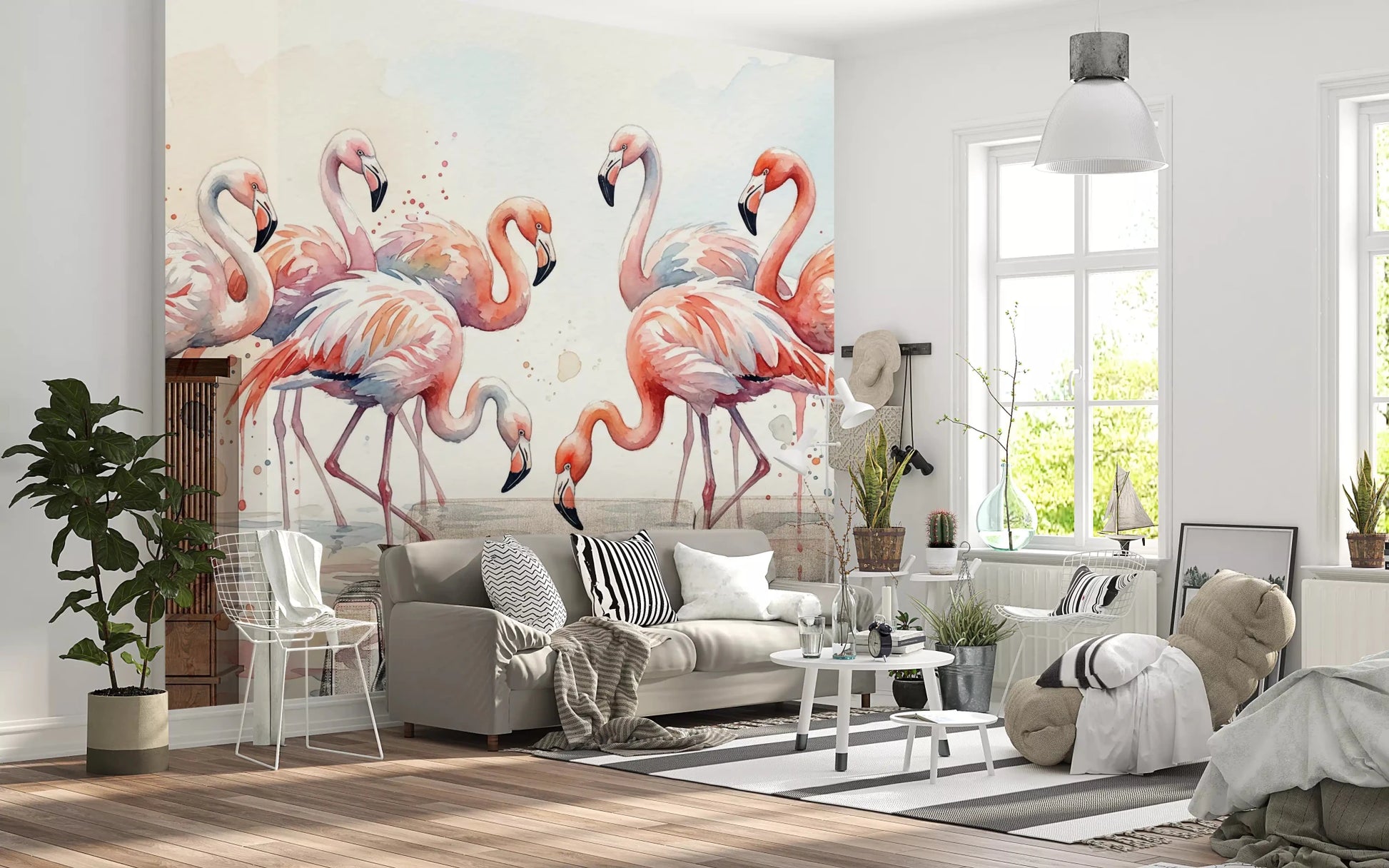 Pink Grace in Watercolors Wall Mural