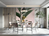 Pink & Green Harmony mural with artistic brushstrokes

