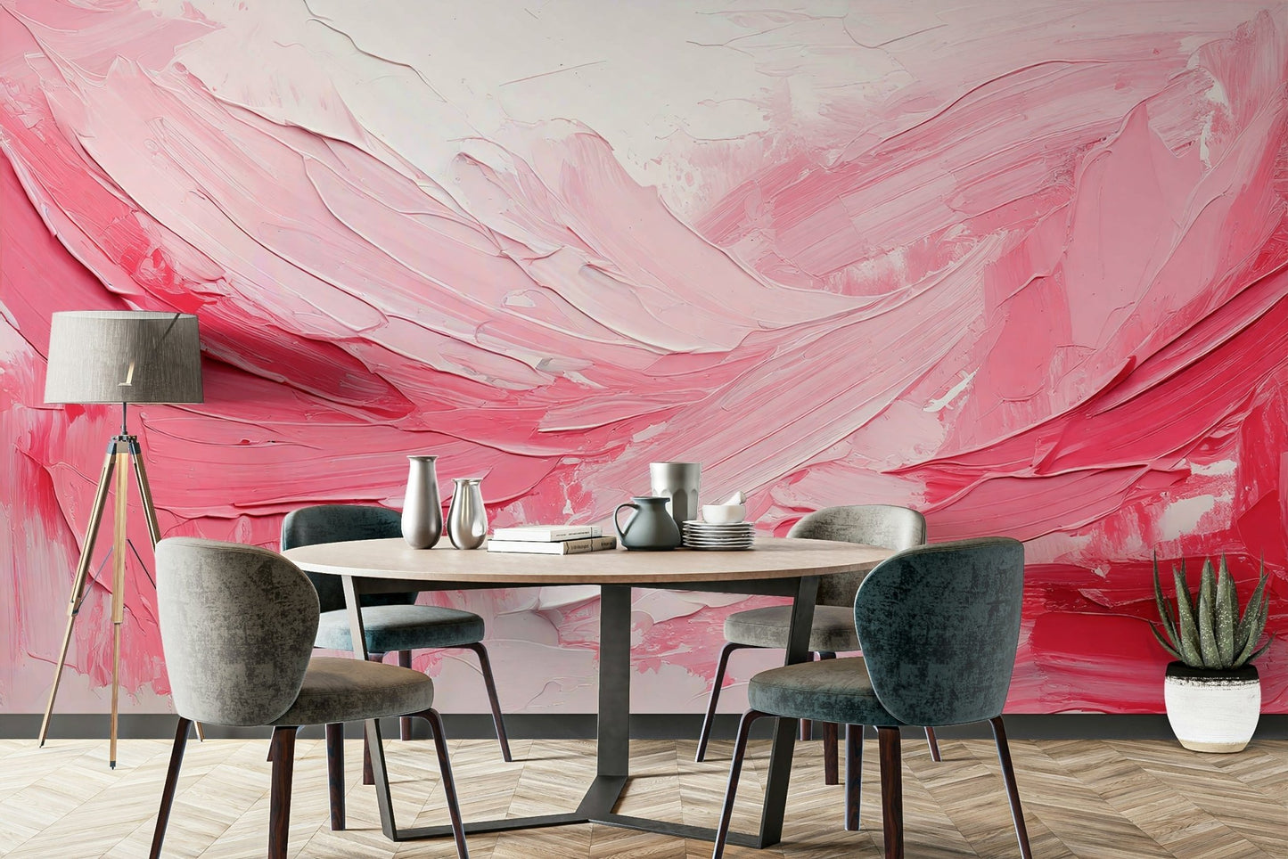 Bedroom featuring dreamy Pink Impression Wall Mural, GD2170