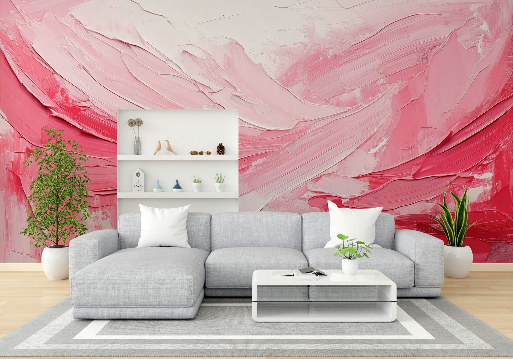 Romantic interior using Pink Impression wall mural, GD2170