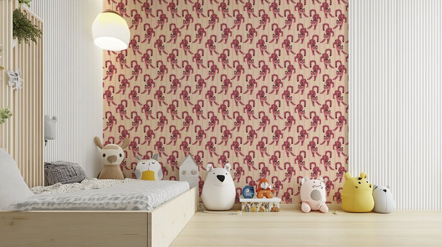 Warm pink tones with detailed tiger pattern

