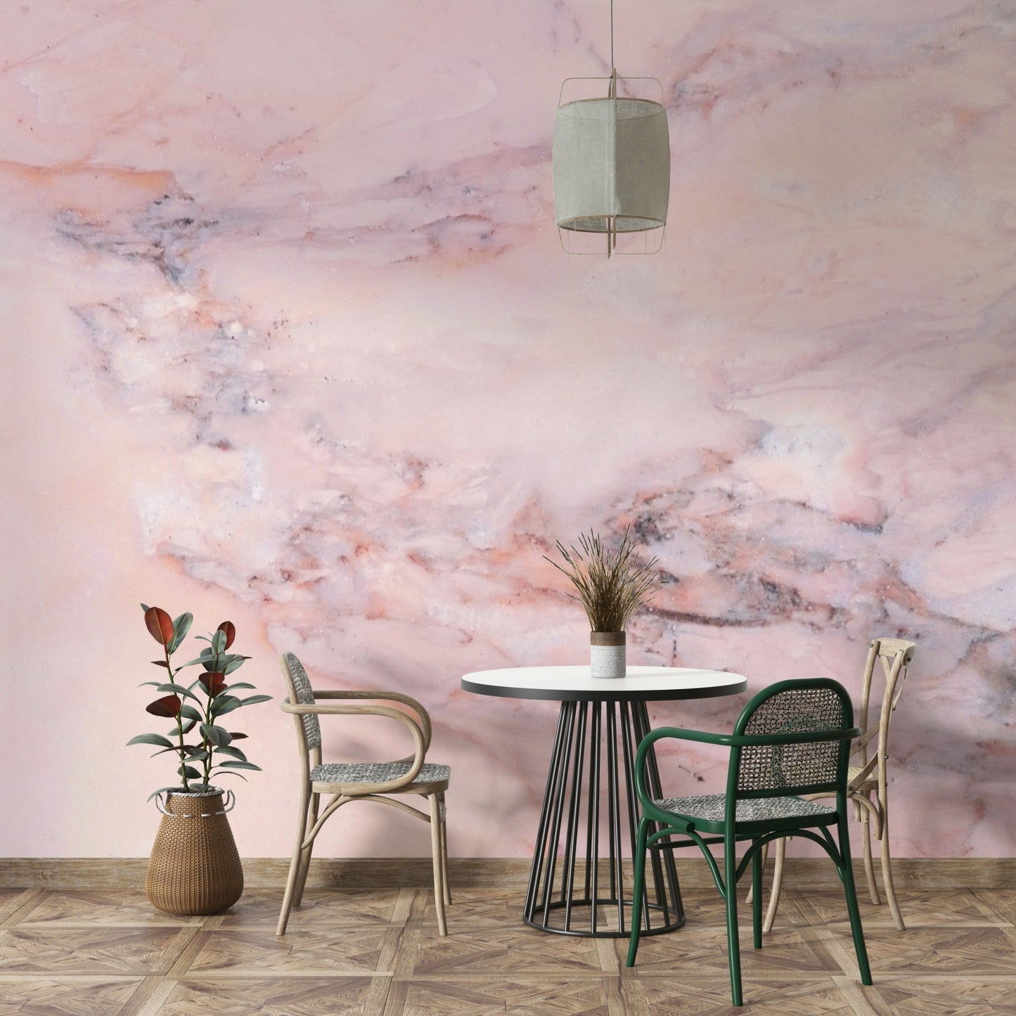 Subtle marble swirl mural design

