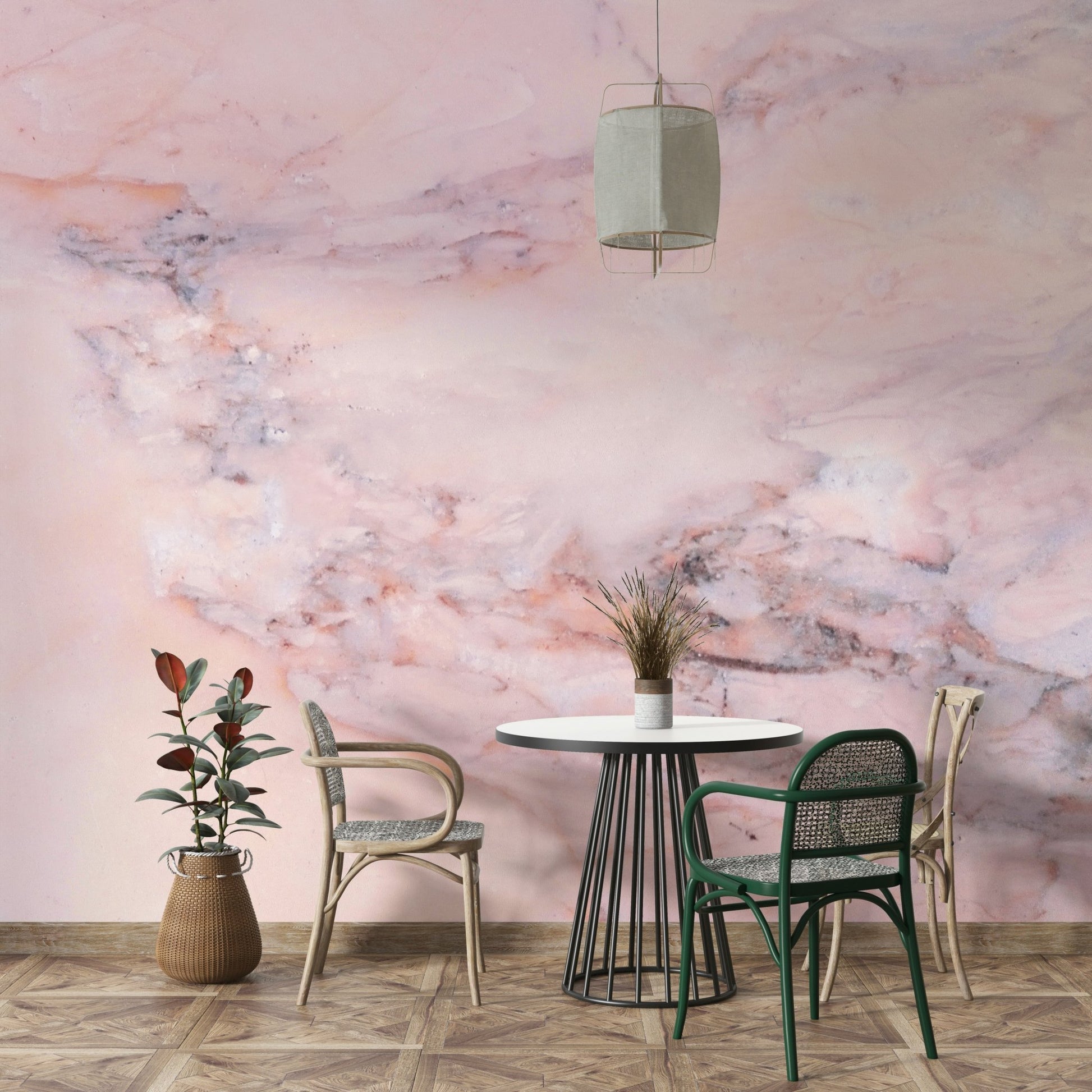 Subtle marble swirl mural design

