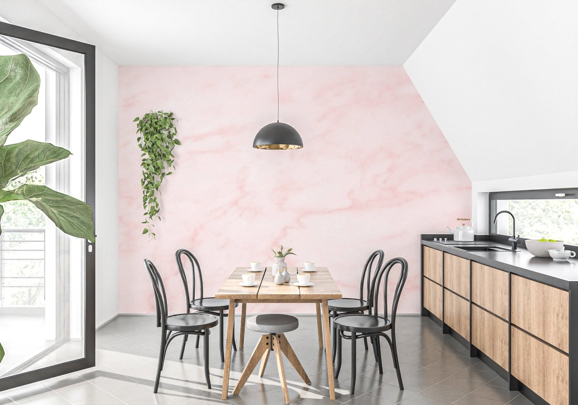Pink Marble Wallpaper for elegant wall decor marble-03