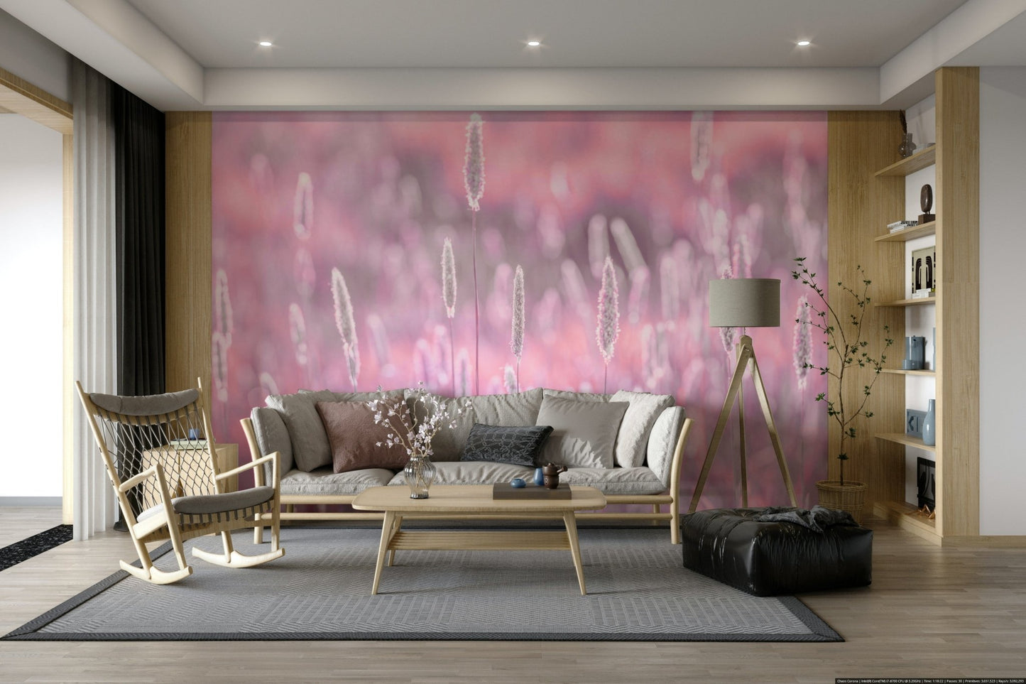 Gentle field scene wallpaper for calm interiors, GD2653