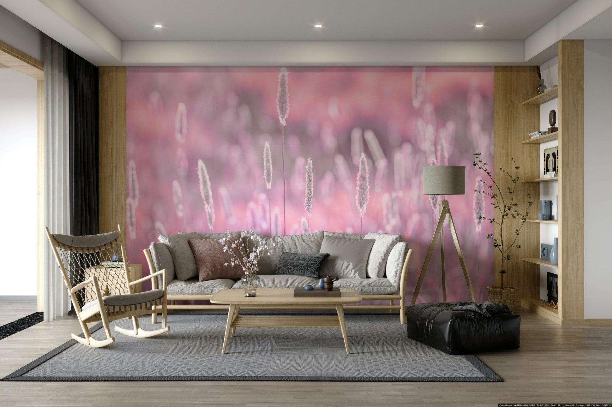 Gentle field scene wallpaper for calm interiors, GD2653