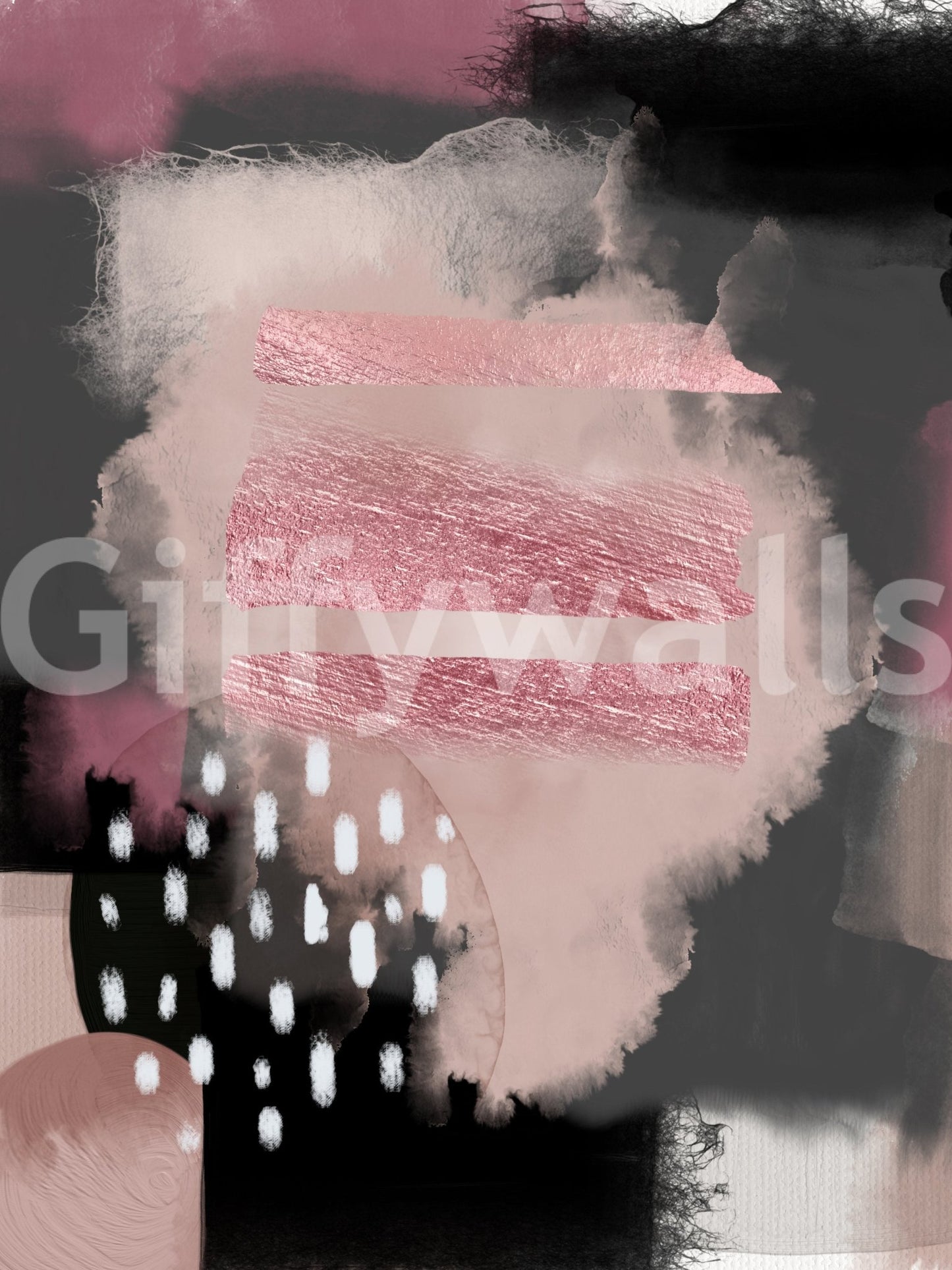 Relaxing pink mural for quiet and calm spaces

