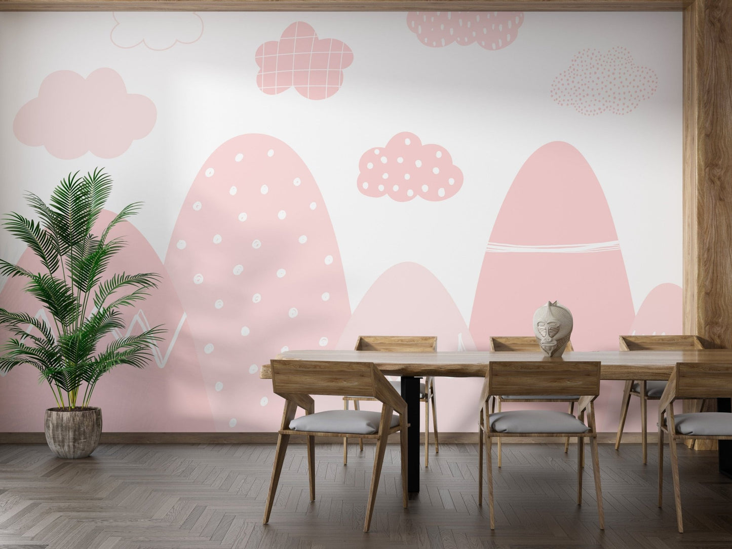 Pink Mountain with White Wallpaper - Giffywalls