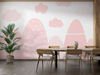 Pink Mountain with White Wallpaper - Giffywalls