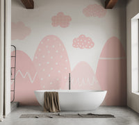 Pink Mountain with White Wallpaper - Giffywalls