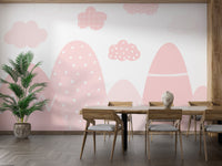 Pink Mountain with White Wallpaper - Giffywalls