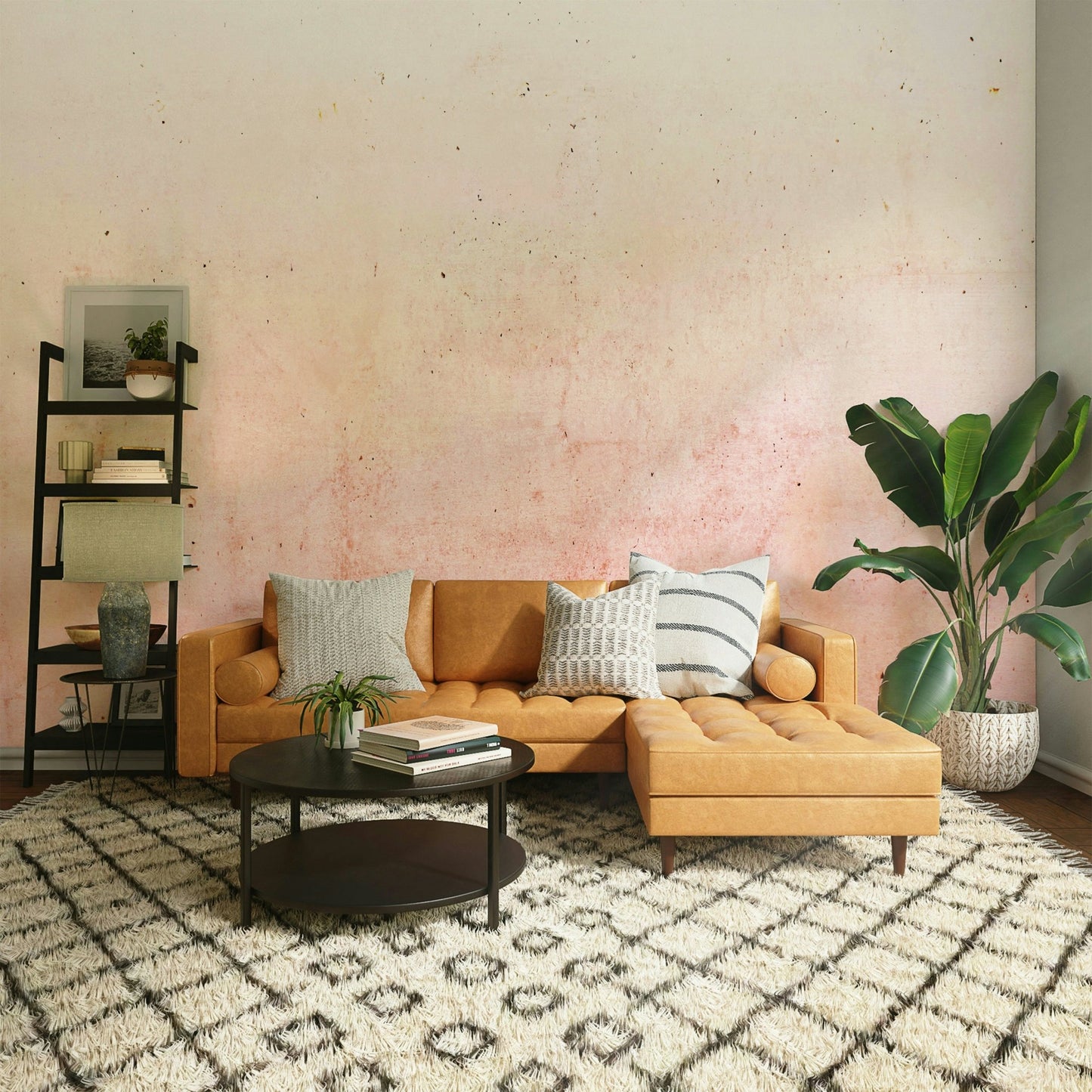 Pink Ombre on Concrete Wall Mural