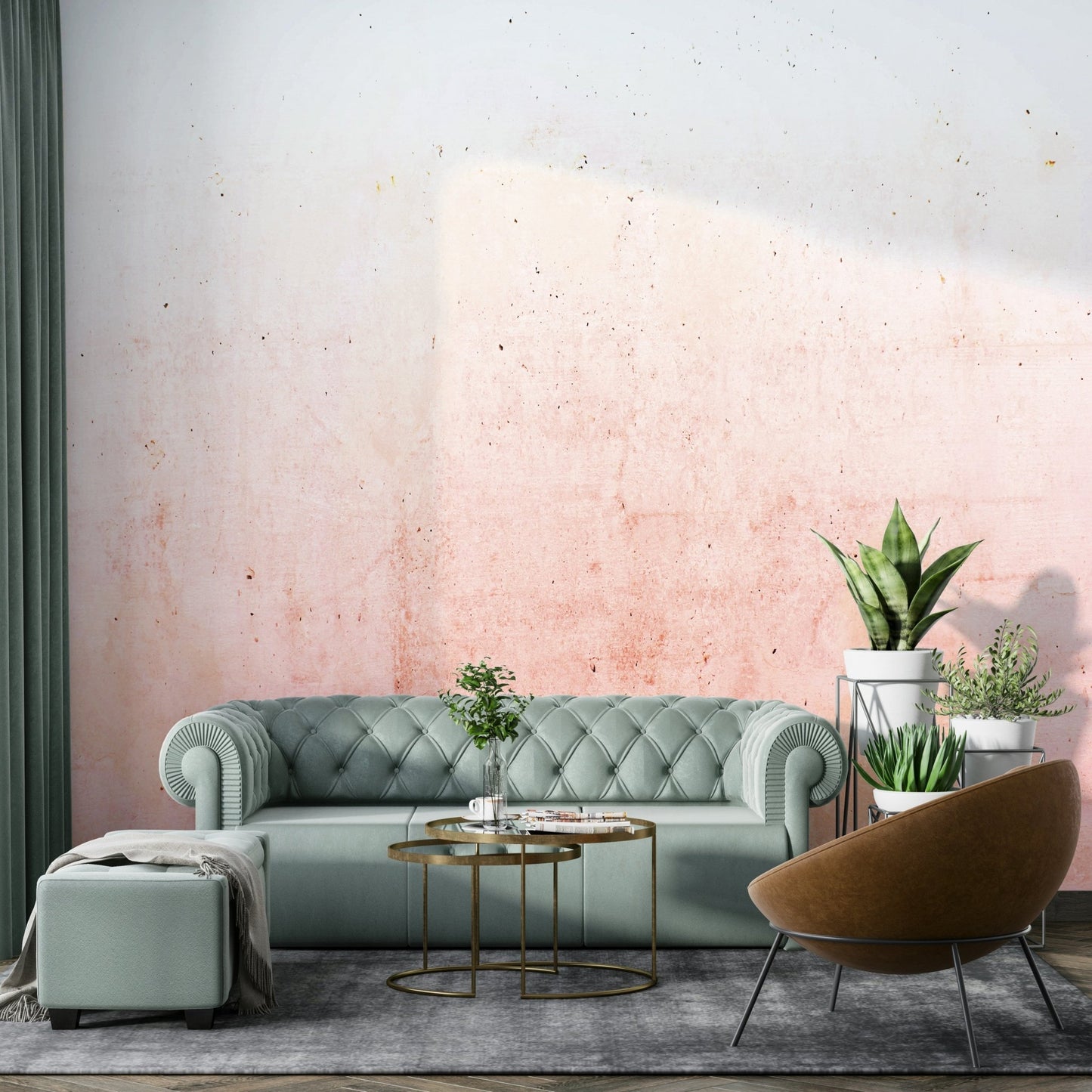 Pink Ombre on Concrete Wall Mural