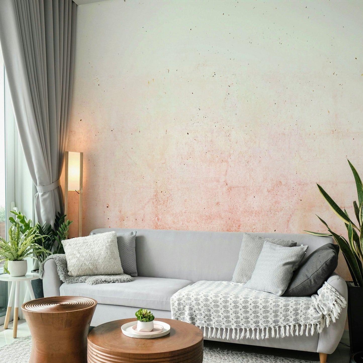 Pink Ombre on Concrete Wall Mural