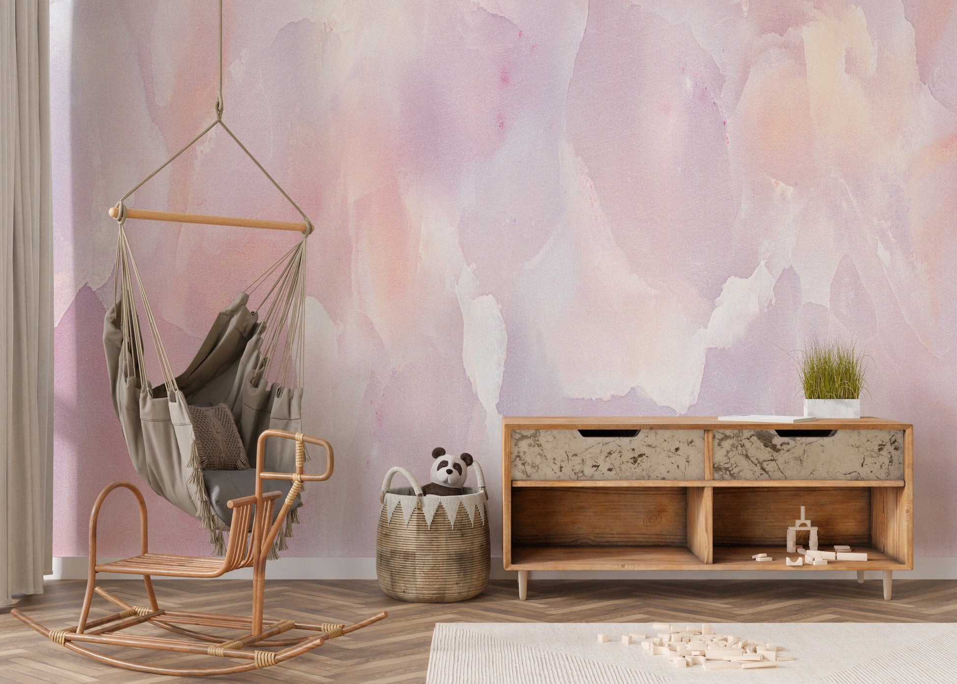 Pink Marble Textured Wallpaper Mural - Giffywalls
