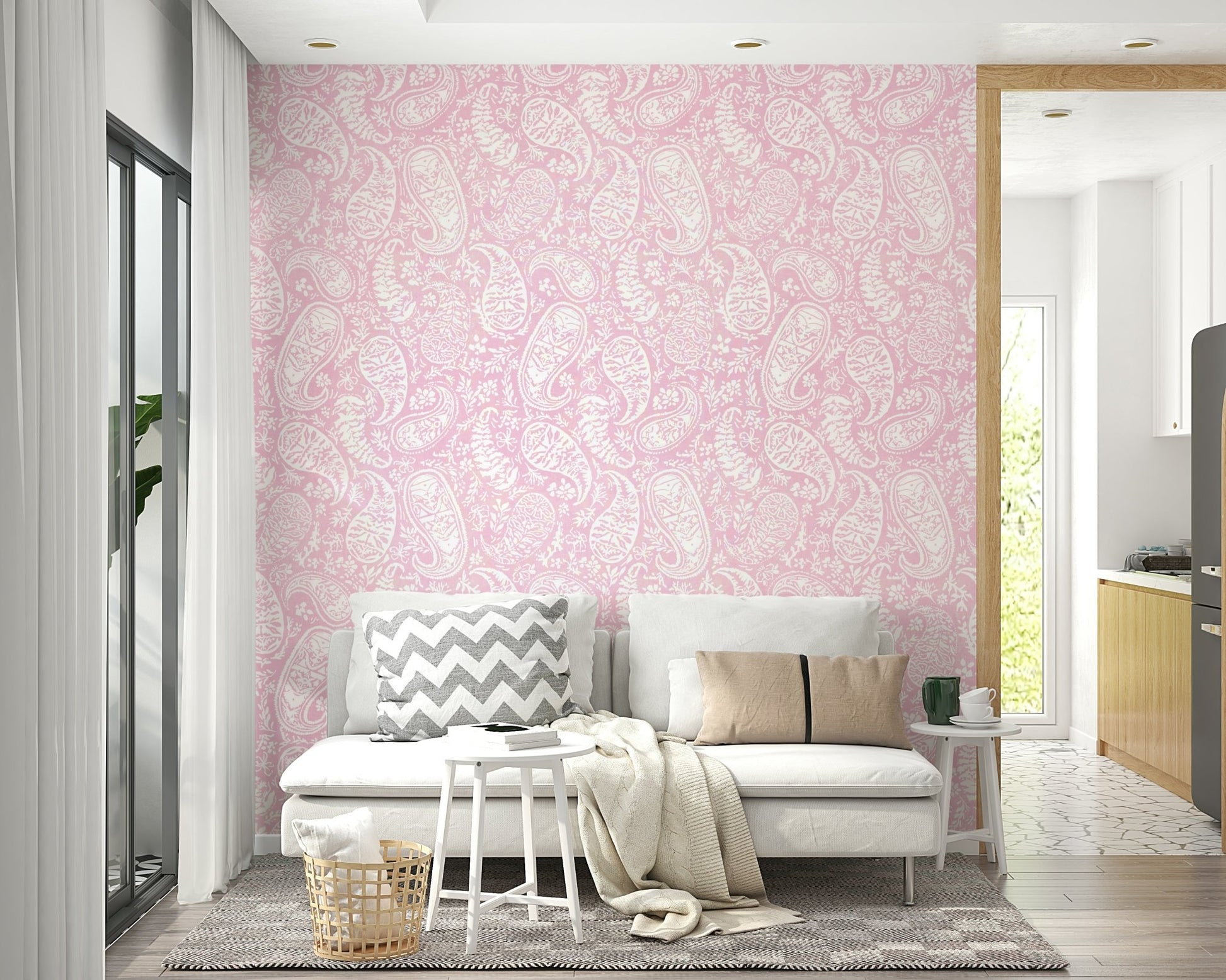 Soft and inviting pink hues.

